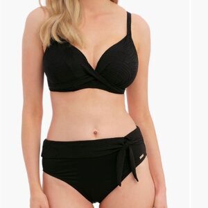 Fantasie - Black Ottawa Underwire Wrap Front Bikini Top, Size 34J. $88